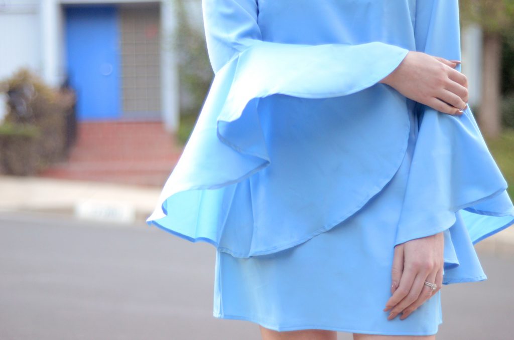 VIPme light blue bell sleeve dress