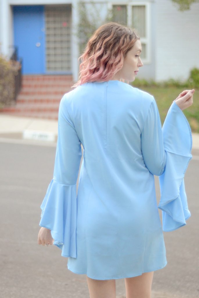 VIPme light blue bell sleeve dress