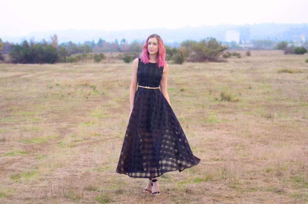 What I Wish I Could Tell Myself in High School with Los Angeles Cruelty-Free Beauty Blogger, Emily Wolf Beauty. rosegal Stylish Sleeveless Plaid Organza Layered Maxi Dress For Women, Vince camuto black leather ankle strap heeled sandals