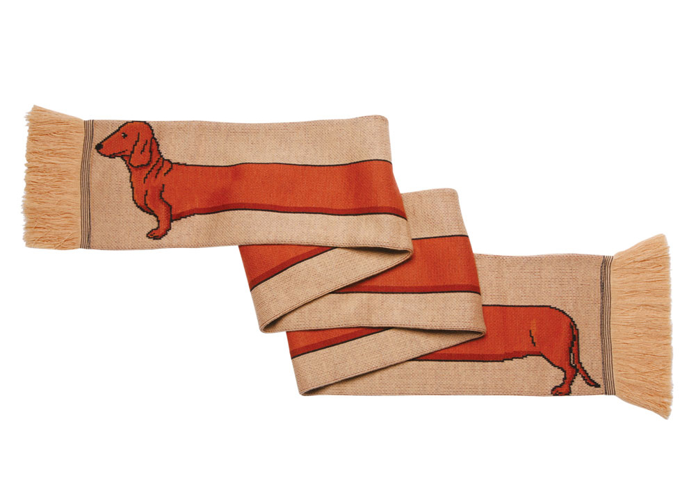 dachshund knitted scarf