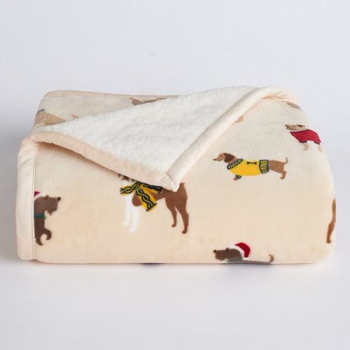 kohl's dog print throw blanket