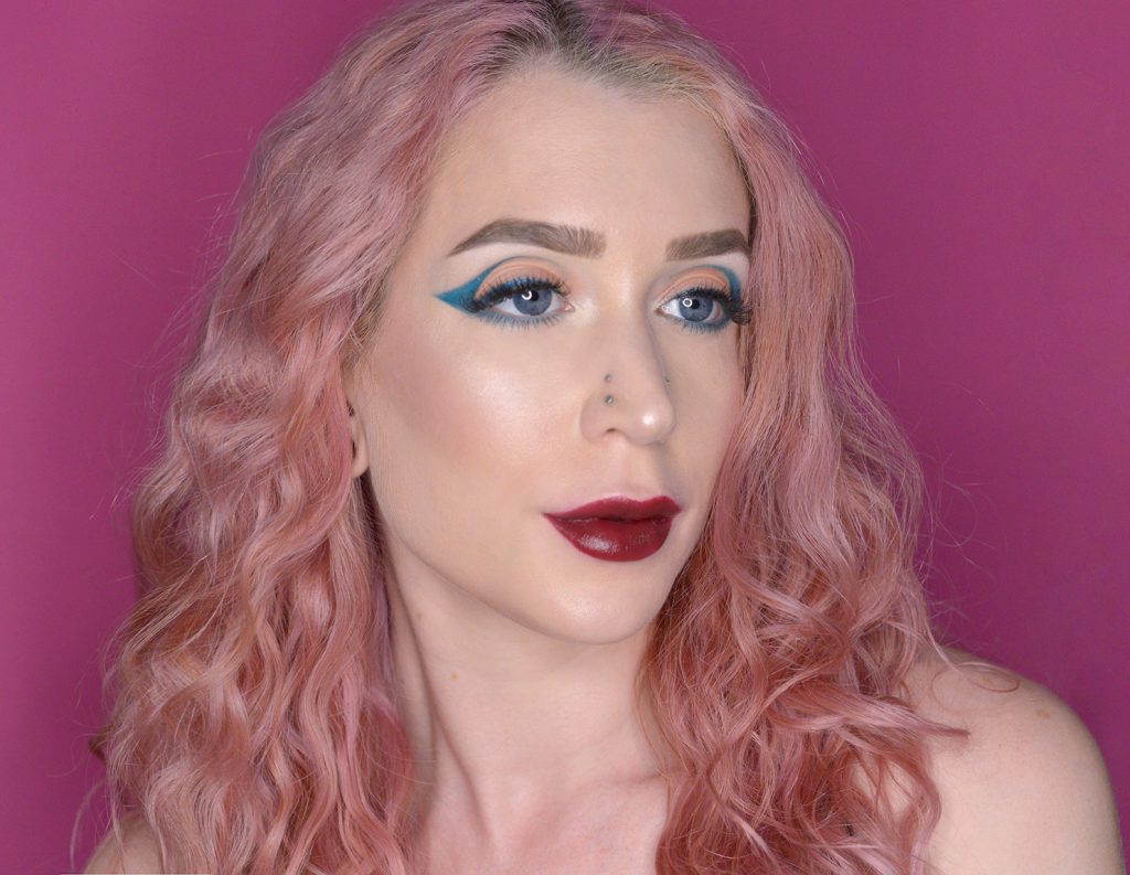 Los Angeles Cruelty-Free Beauty Blogger, Emily Wolf Beauty shares a gorgeous Edgy Holiday Makeup Look with L'BRI.