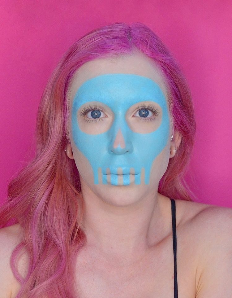 skull halloween makeup tutorial with wet n wild paint palette